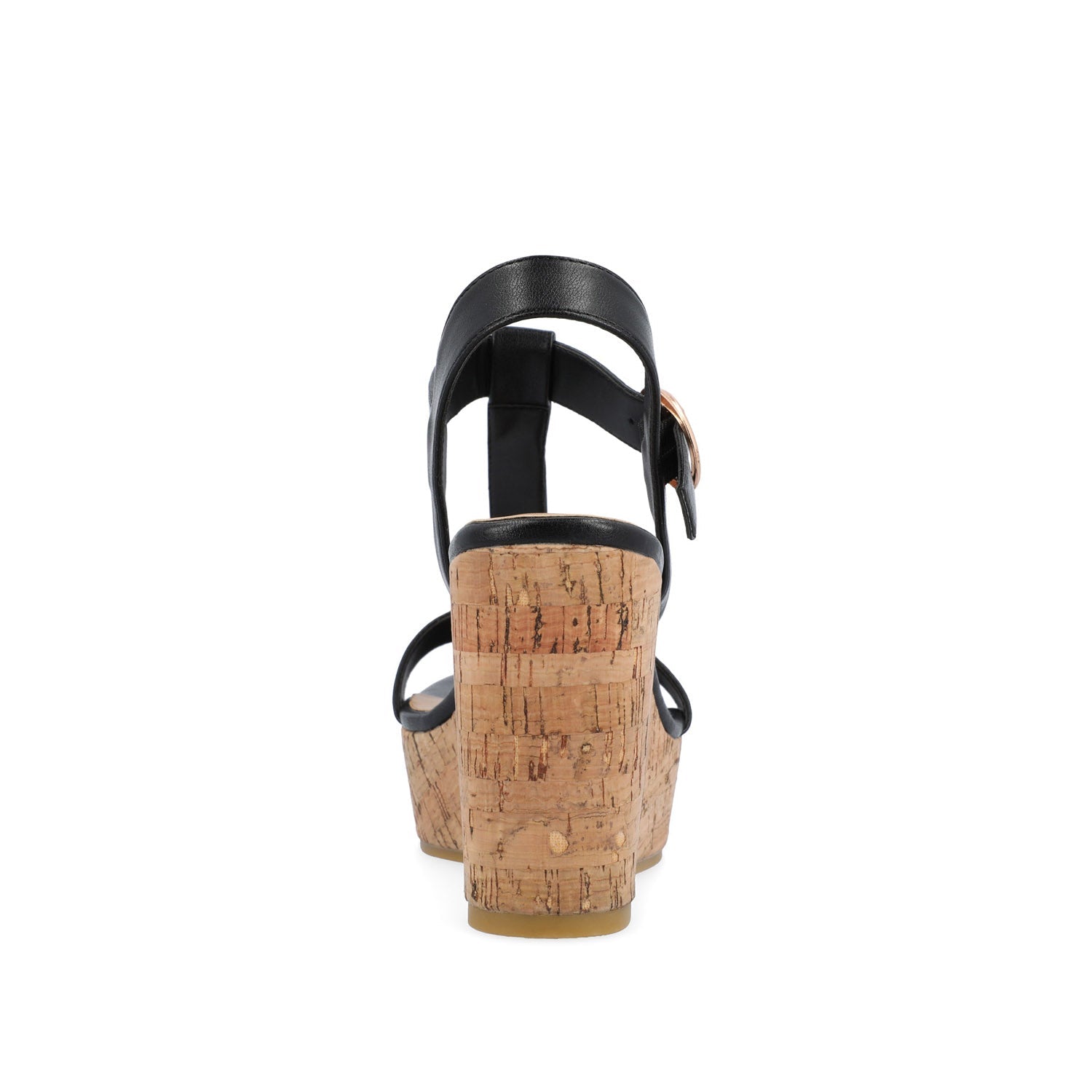 MATILDAA CORK WEDGE HEEL SANDALS IN VEGAN LEATHER - Black