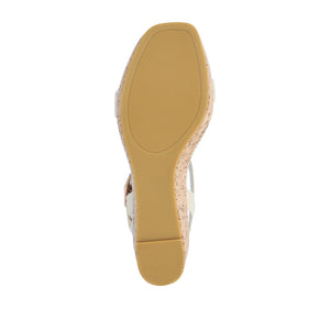 MATILDAA CORK WEDGE HEEL SANDALS IN VEGAN LEATHER - Bone