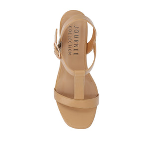 MATILDAA CORK WEDGE HEEL SANDALS IN VEGAN LEATHER - Tan