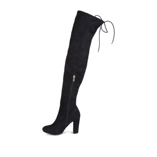 MAYA THIGH HIGH BOOTS IN FAUX SUEDE