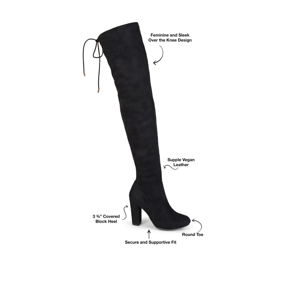 MAYA THIGH HIGH BOOTS IN FAUX SUEDE