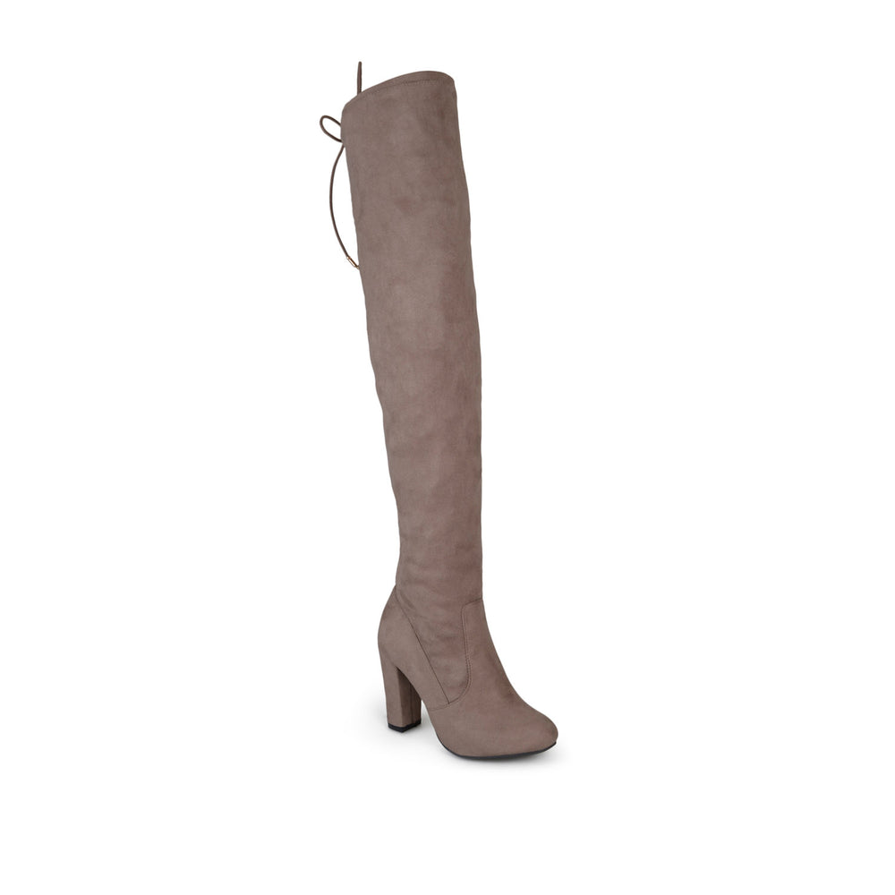 MAYA THIGH HIGH BOOTS IN FAUX SUEDE