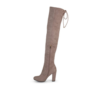 MAYA THIGH HIGH BOOTS IN FAUX SUEDE