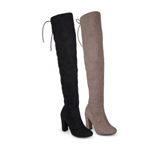 MAYA THIGH HIGH BOOTS IN FAUX SUEDE