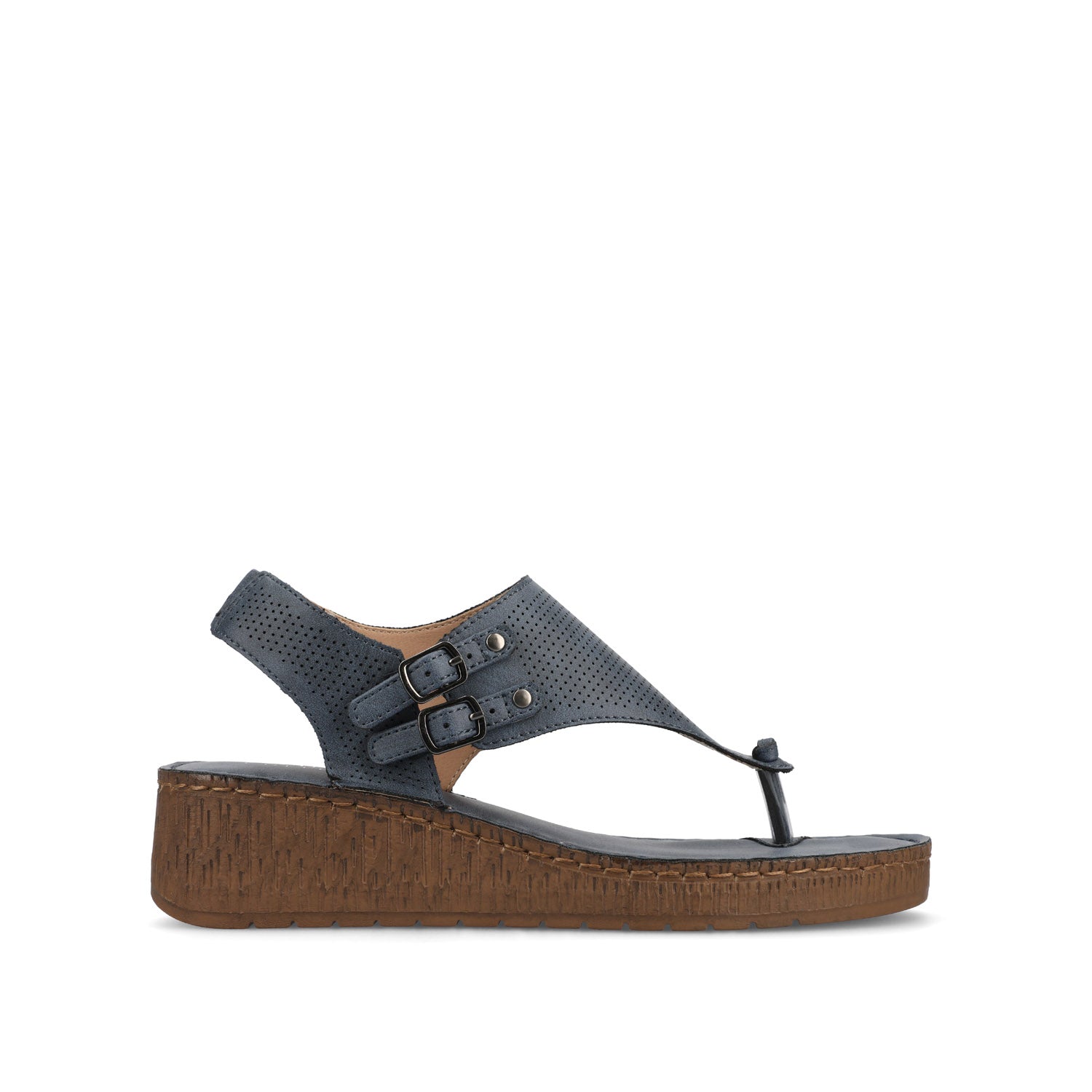 MCKELL WEDGE HEEL SANDALS IN VEGAN LEATHER - Blue