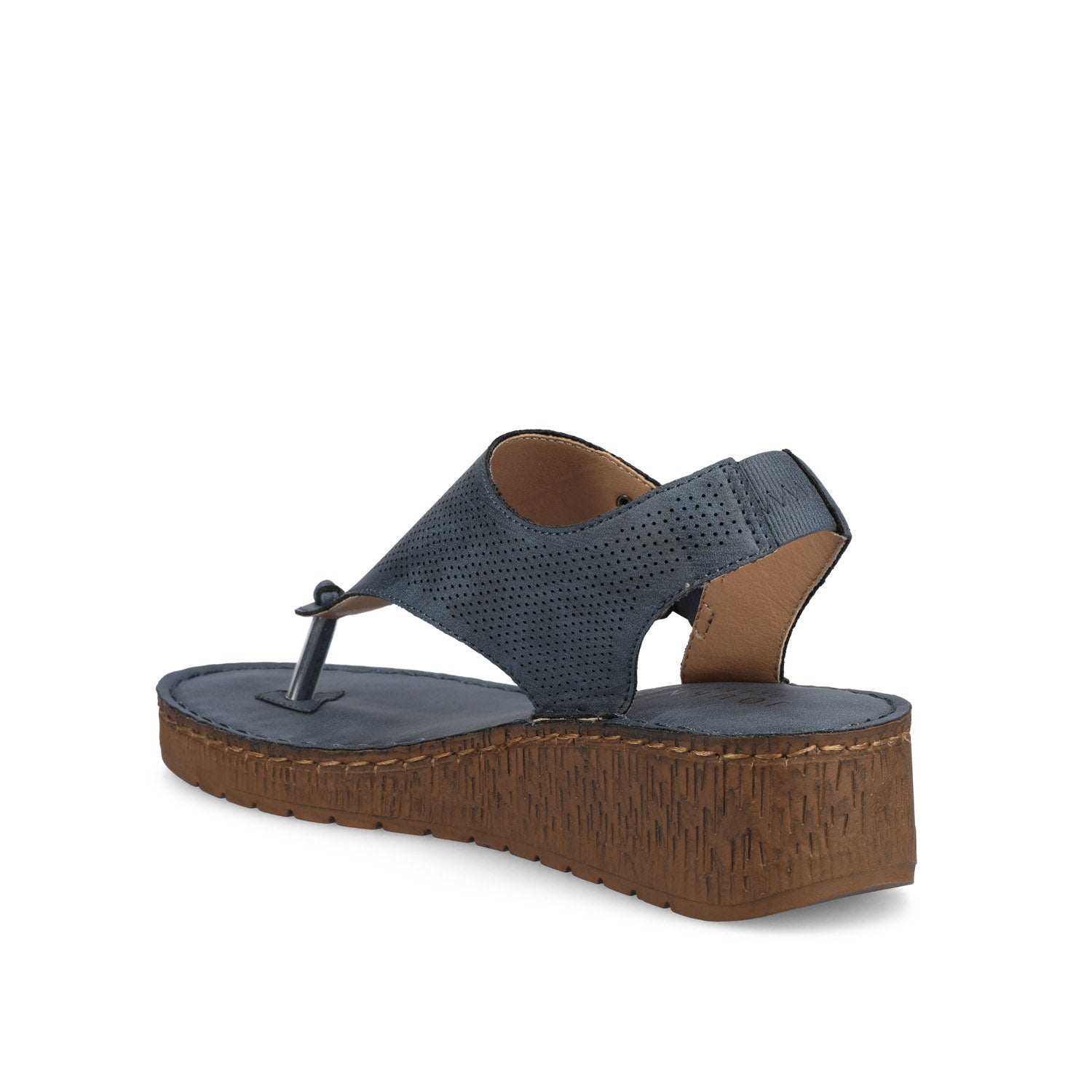 MCKELL WEDGE HEEL SANDALS IN VEGAN LEATHER - Blue