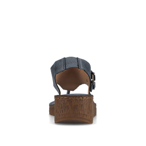 MCKELL WEDGE HEEL SANDALS IN VEGAN LEATHER - Blue