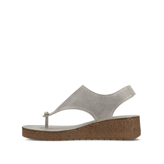 MCKELL WEDGE HEEL SANDALS IN FAUX LEATHER