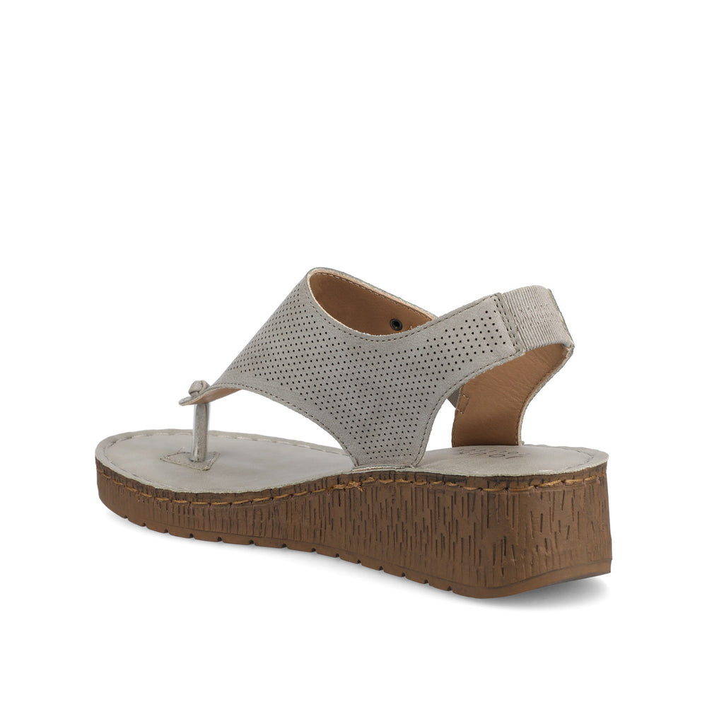 MCKELL WEDGE HEEL SANDALS IN FAUX LEATHER