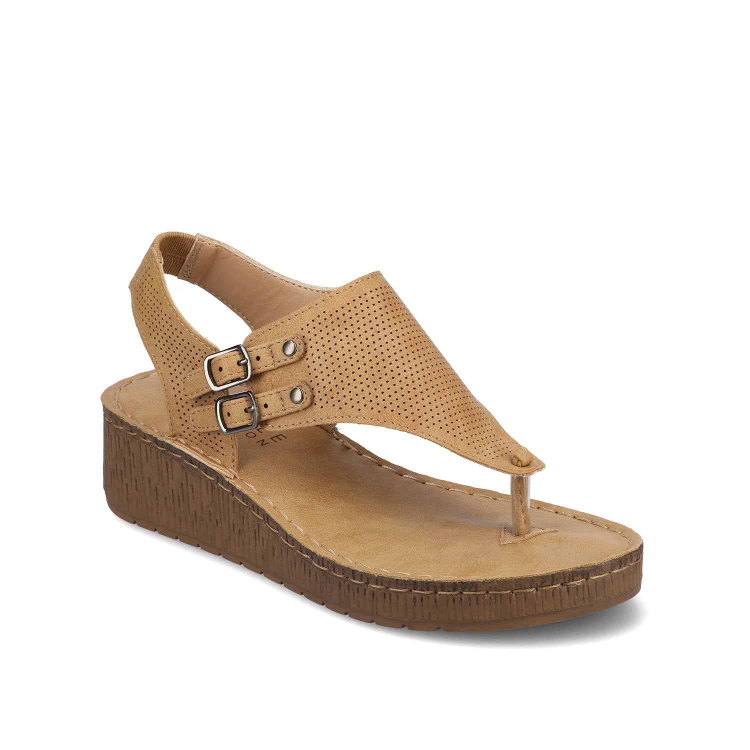 MCKELL WEDGE HEEL SANDALS IN VEGAN LEATHER - Tan