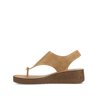 MCKELL WEDGE HEEL SANDALS IN FAUX LEATHER