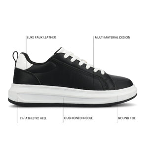 MEEYA CASUAL LACE UP SNEAKERS - Black