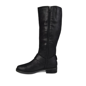 MEG RIDING BOOTS IN WIDE CALF - Black PU