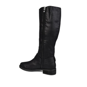 MEG RIDING BOOTS IN WIDE CALF - Black PU