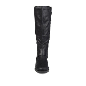 MEG RIDING BOOTS IN WIDE CALF - Black PU