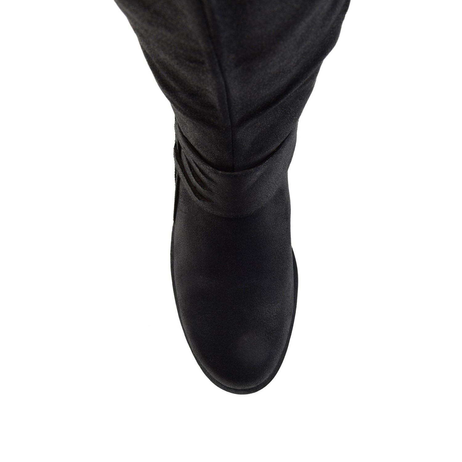 MEG RIDING BOOTS IN WIDE CALF - Black PU