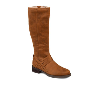MEG RIDING BOOTS IN WIDE CALF - Cognac PU