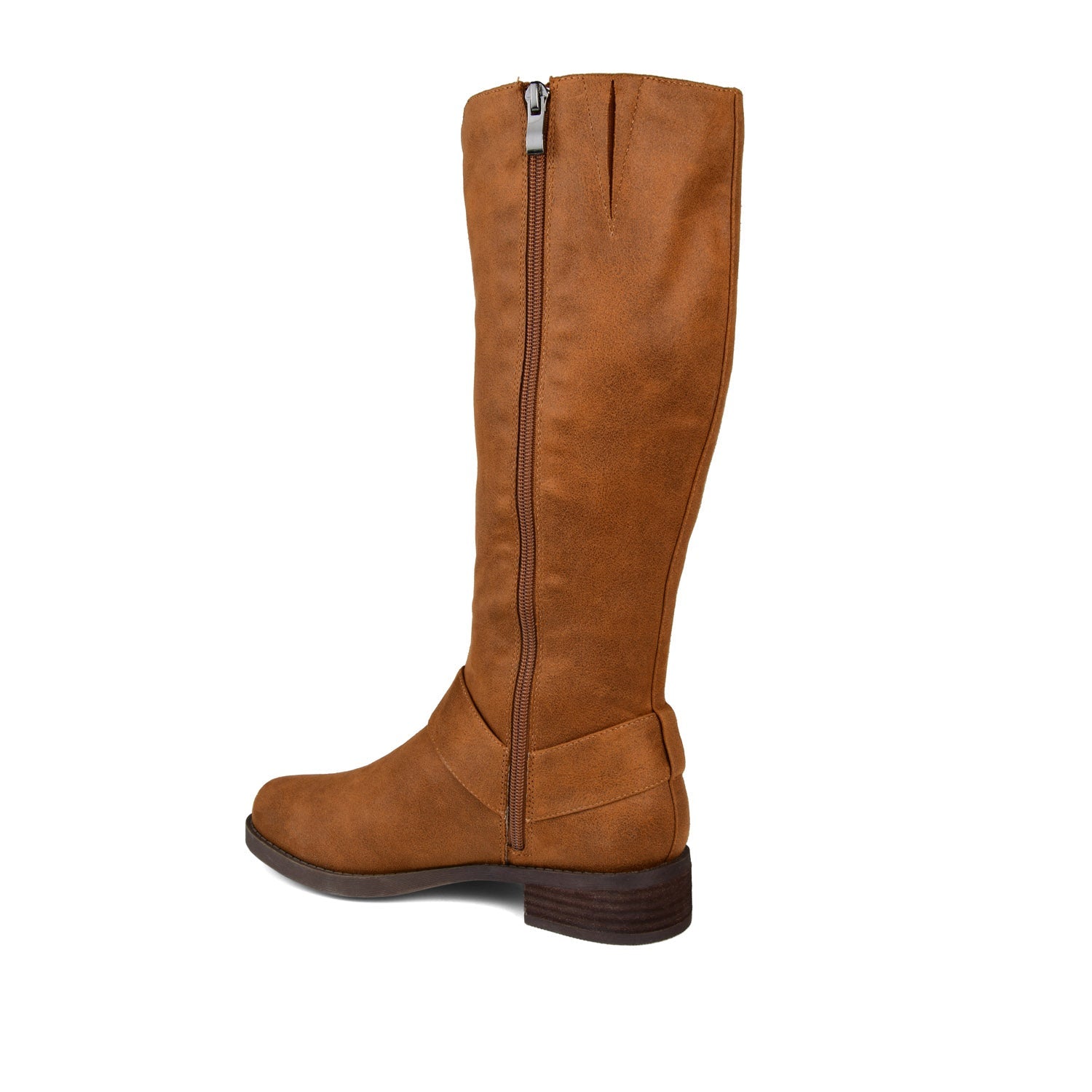 MEG RIDING BOOTS IN X-WIDE CALF - Cognac PU