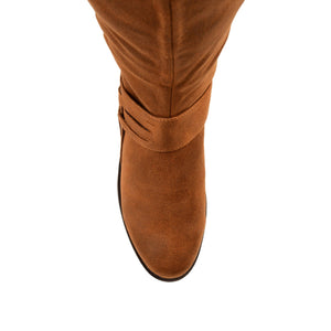 MEG RIDING BOOTS IN X-WIDE CALF - Cognac PU