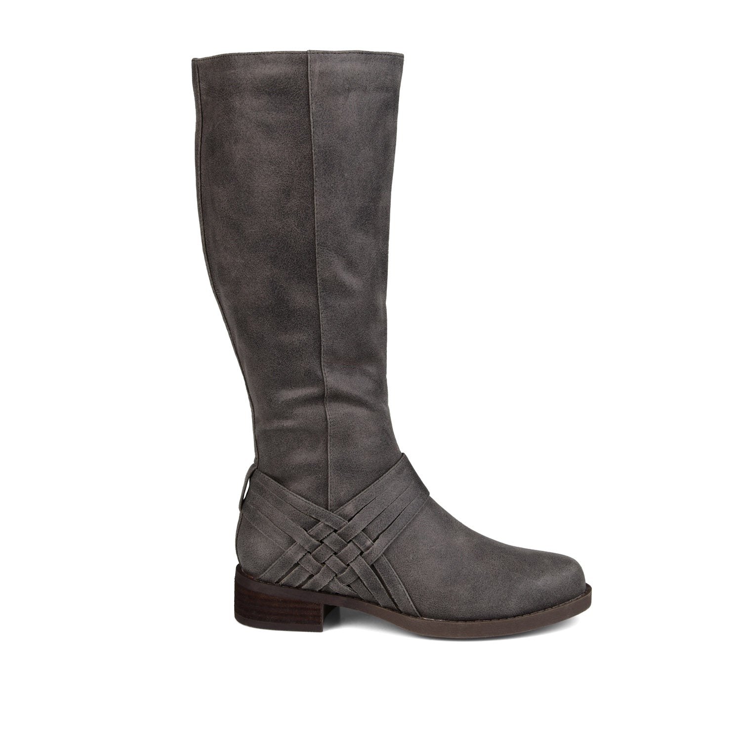 MEG RIDING BOOTS IN WIDE CALF - Grey PU