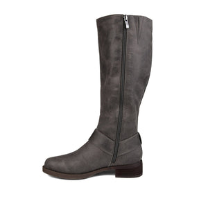 MEG RIDING BOOTS IN WIDE CALF - Grey PU