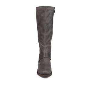 MEG RIDING BOOTS IN WIDE CALF - Grey PU