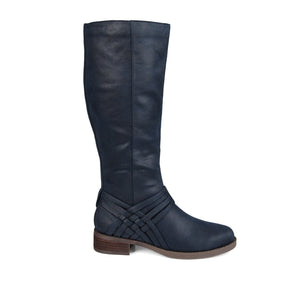MEG RIDING BOOTS IN WIDE CALF - Navy PU