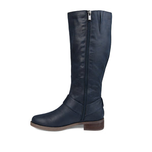 MEG RIDING BOOTS IN X-WIDE CALF - Navy PU