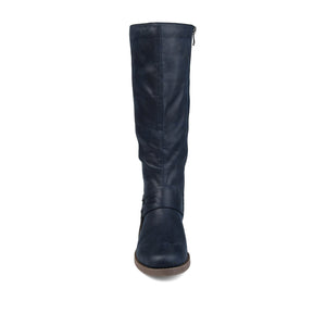 MEG RIDING BOOTS IN WIDE CALF - Navy PU