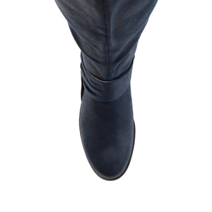 MEG RIDING BOOTS IN WIDE CALF - Navy PU