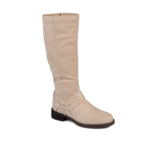 MEG RIDING BOOTS IN WIDE CALF - Stone PU