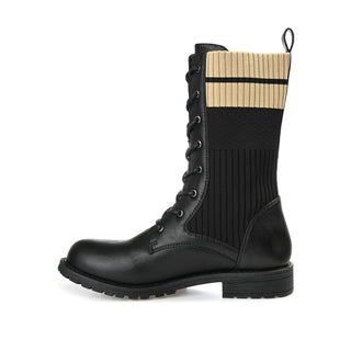 MELEI LACE UP BOOTS IN FAUX LEATHER