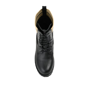 MELEI LACE UP BOOTS IN FAUX LEATHER