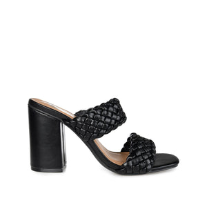 MELISSA MULE BLOCK HEELS IN VEGAN LEATHER - Black