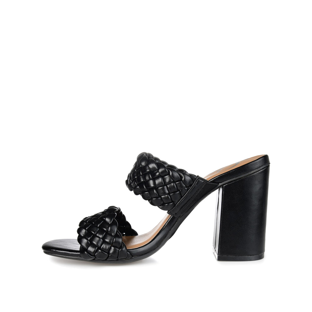 MELISSA MULE BLOCK HEELS IN FAUX LEATHER