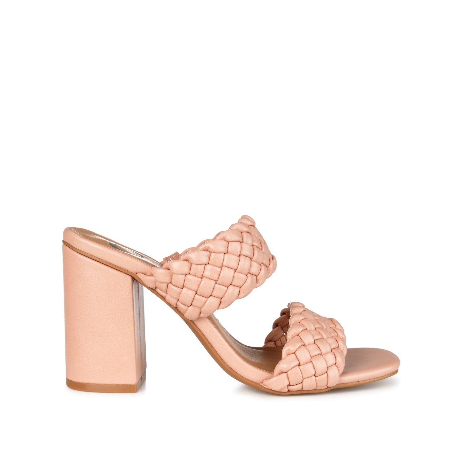 MELISSA MULE BLOCK HEELS IN WIDE - Blush