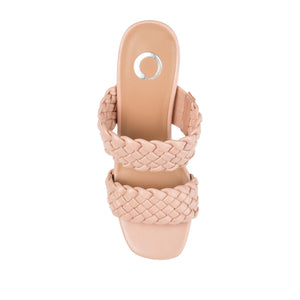 MELISSA MULE BLOCK HEELS IN VEGAN LEATHER - Blush