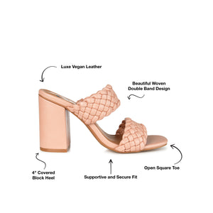 MELISSA MULE BLOCK HEELS IN FAUX LEATHER