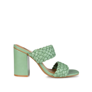 MELISSA MULE BLOCK HEELS IN WIDE - Green