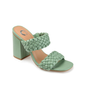 MELISSA MULE BLOCK HEELS IN VEGAN LEATHER - Green