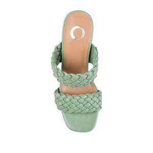 MELISSA MULE BLOCK HEELS IN WIDE - Green