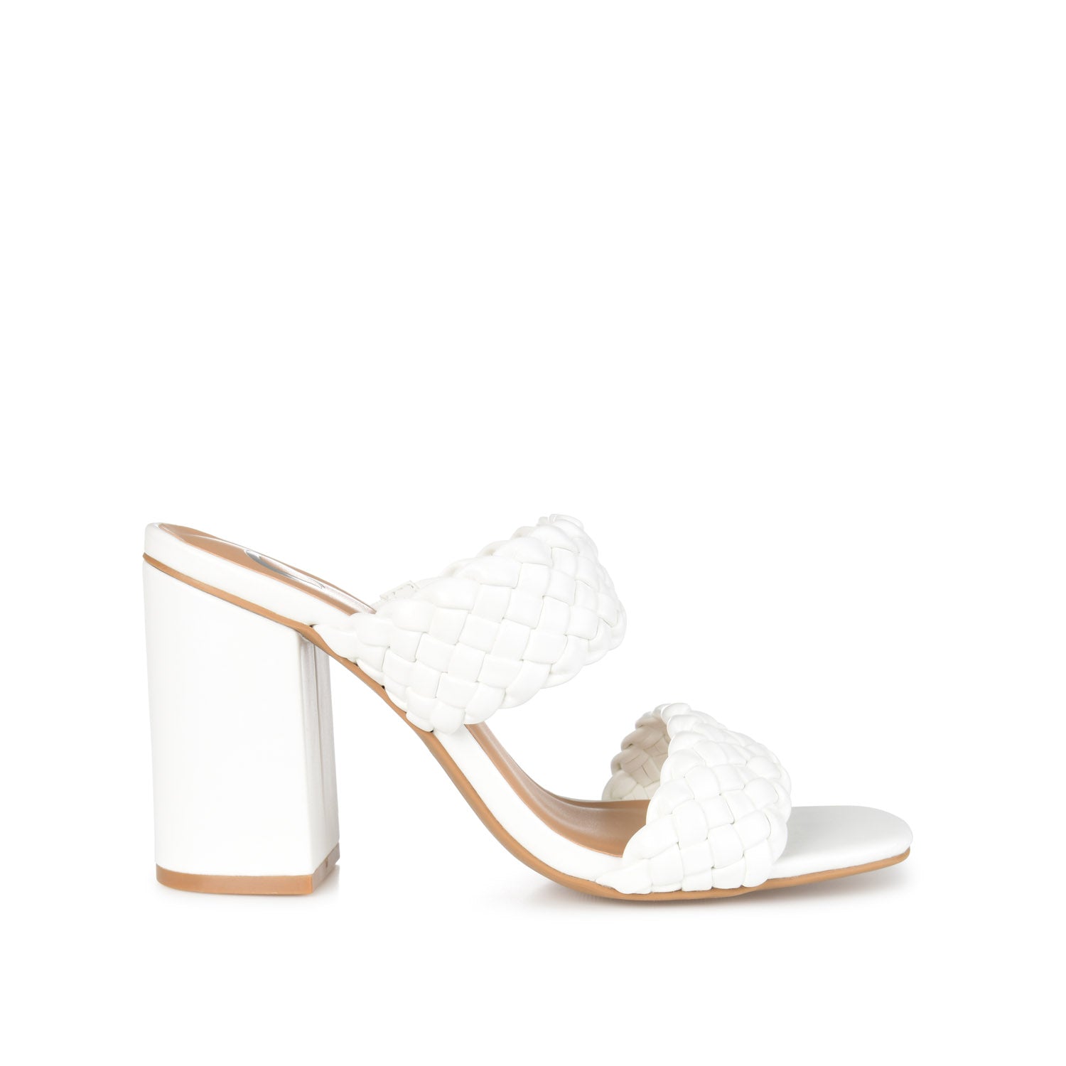 MELISSA MULE BLOCK HEELS IN VEGAN LEATHER - White