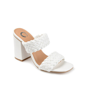 MELISSA MULE BLOCK HEELS IN VEGAN LEATHER - White