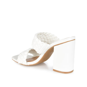 MELISSA MULE BLOCK HEELS IN WIDE - White
