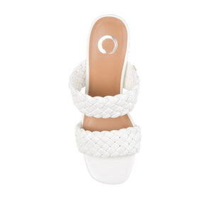 MELISSA MULE BLOCK HEELS IN VEGAN LEATHER - White