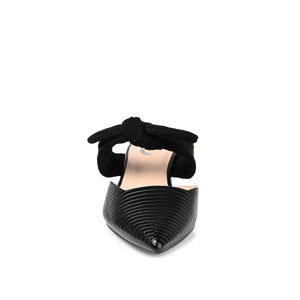 MELORA LOW BLOCK HEELS IN VEGAN LEATHER - Black