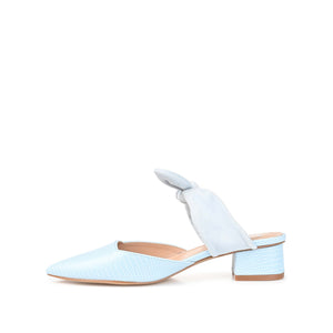MELORA LOW BLOCK HEELS IN VEGAN LEATHER - Blue