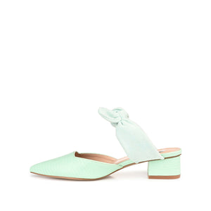 MELORA LOW BLOCK HEELS IN VEGAN LEATHER - Mint