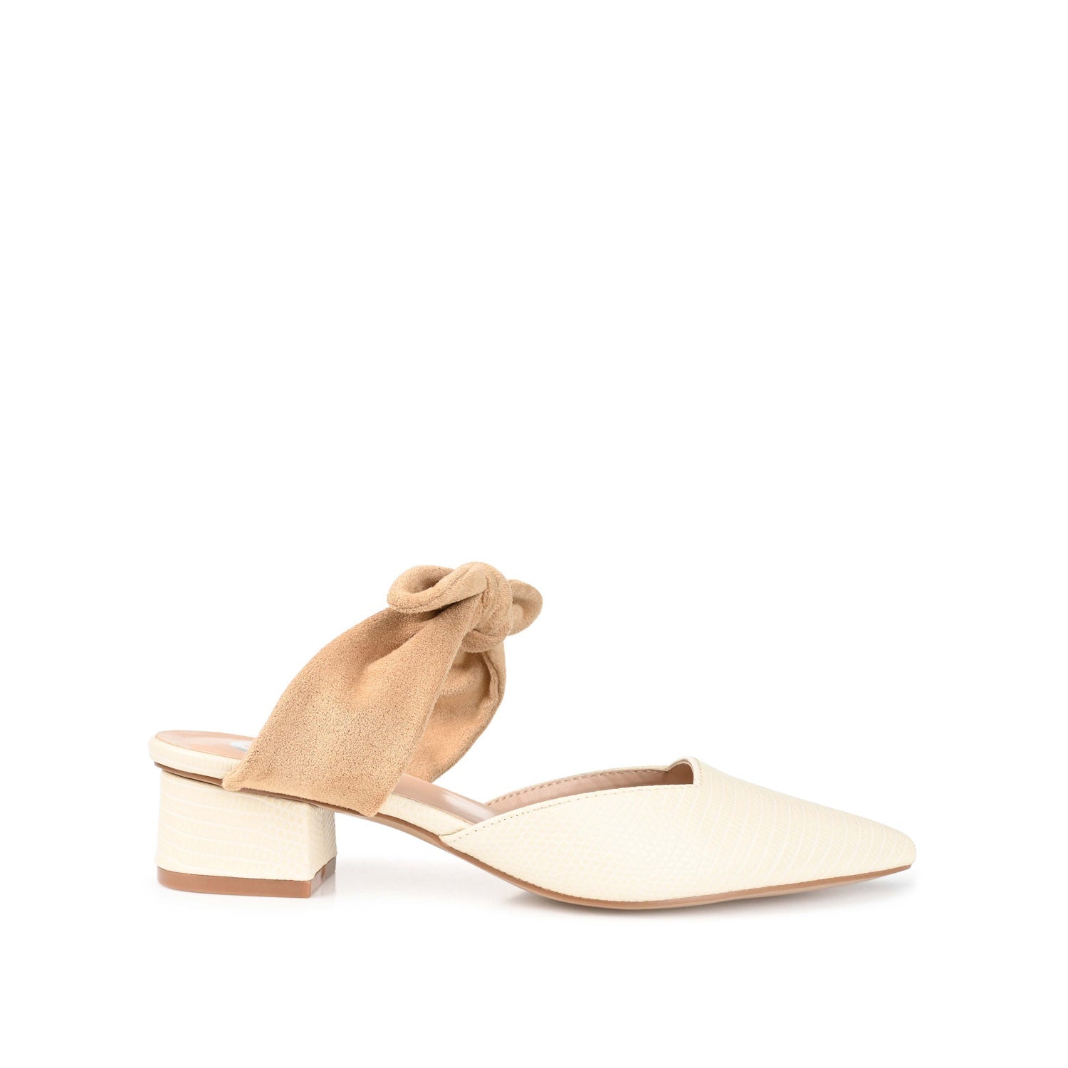 MELORA LOW BLOCK HEELS IN VEGAN LEATHER - Off White