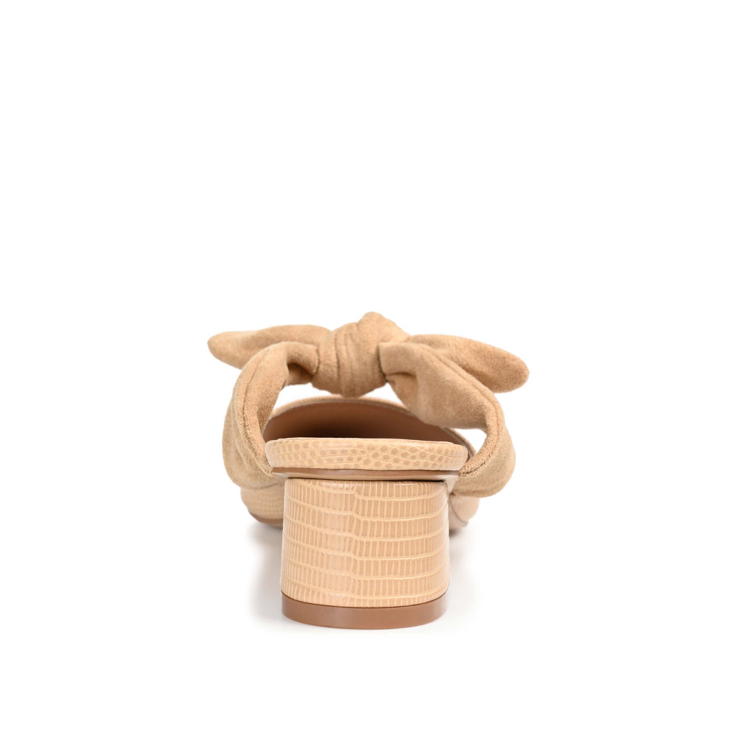 MELORA LOW BLOCK HEELS IN VEGAN LEATHER - Tan